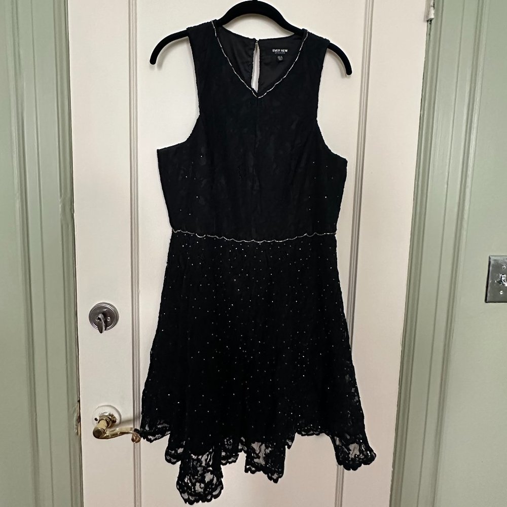 Evernew A-line lace dress with sequence